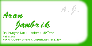 aron jambrik business card